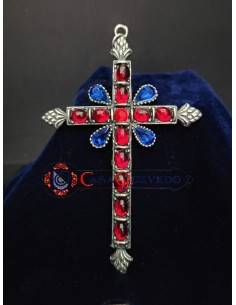 Cruz Pectoral Azul y Grana